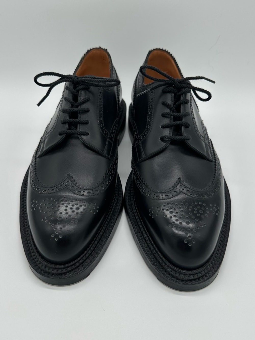 Classic Black Wingtip Derby Lace-Up Shoe